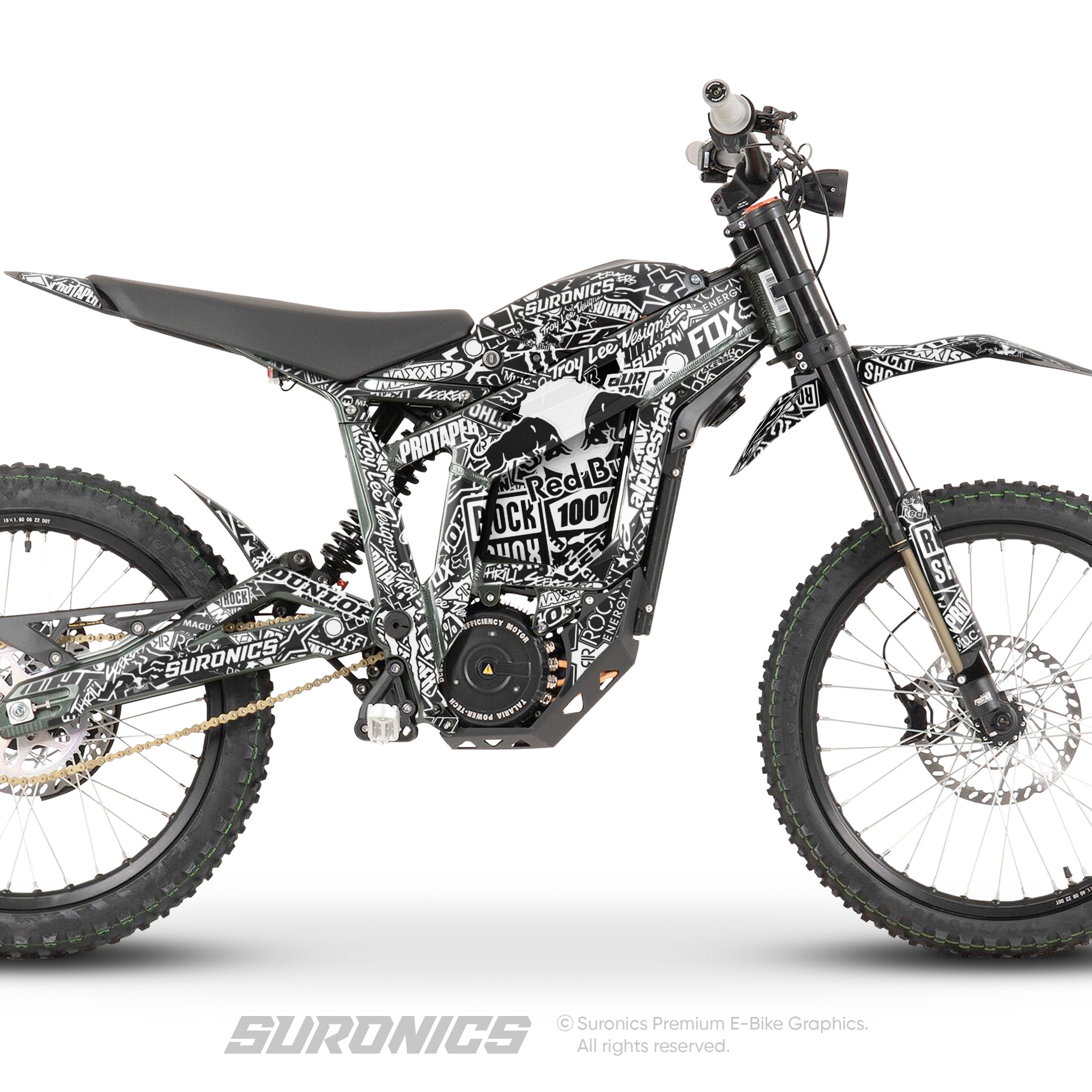 STICKY BLACK WHITE Talaria Sting MX3 MX4 Graphics kit