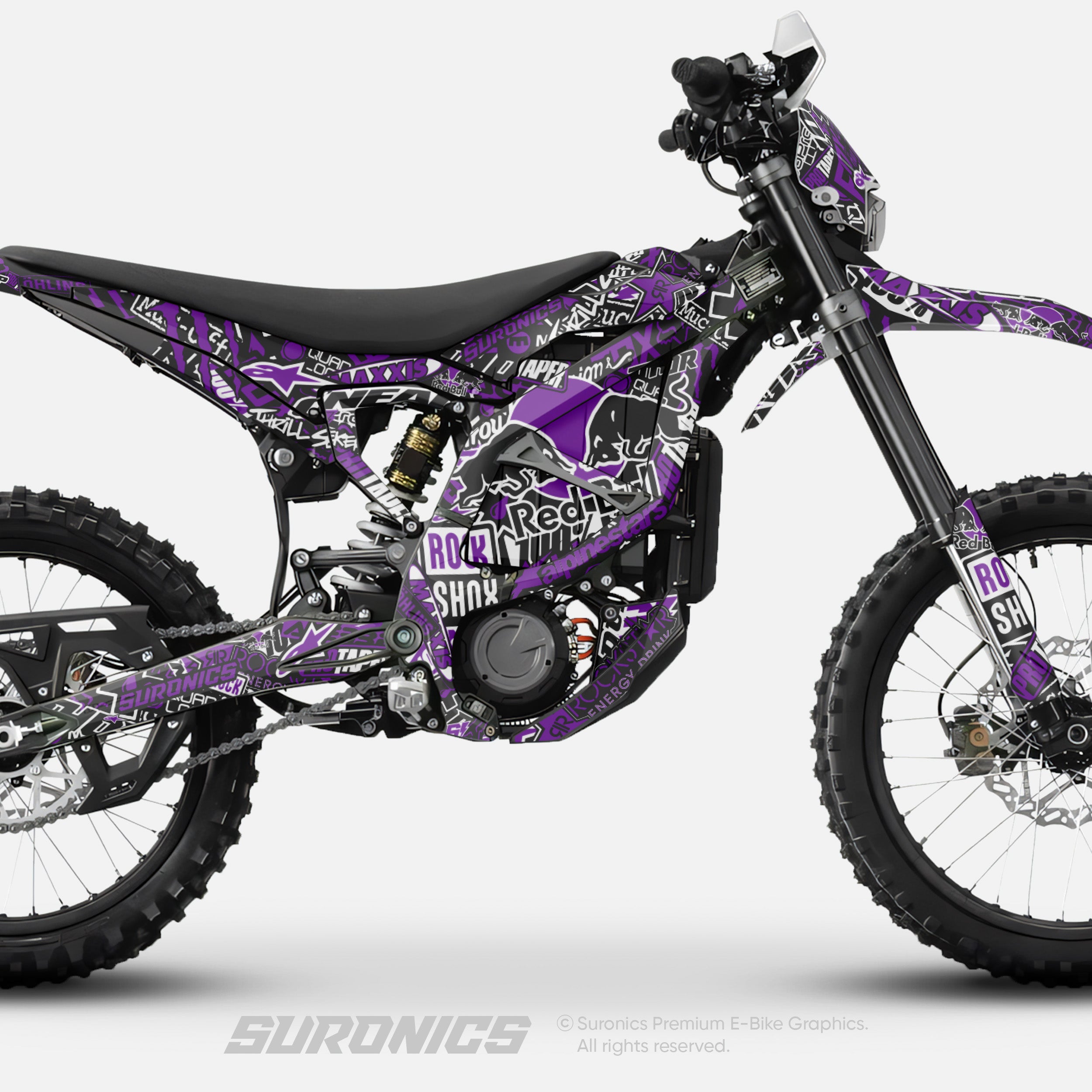STICKY BLACK PURPLE Surron Ultra Bee Graphics kit