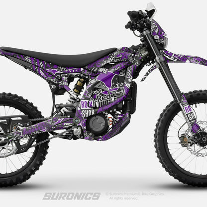STICKY BLACK PURPLE Surron Ultra Bee Graphics kit