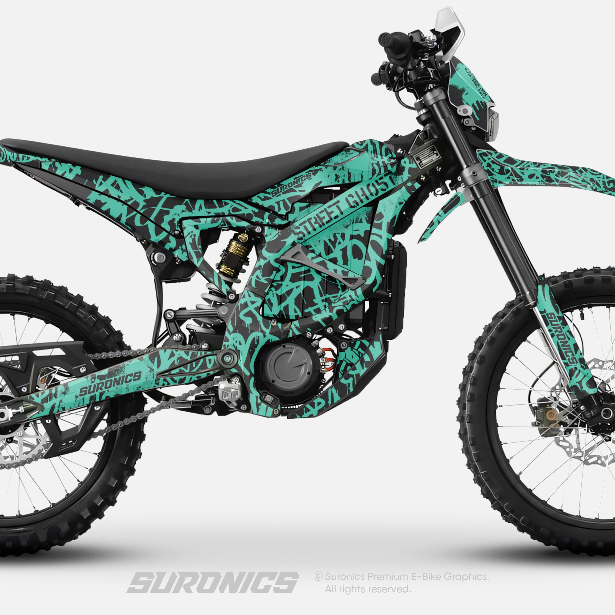 STREET GHOST BLACK MINT Surron Ultra Bee Graphics kit