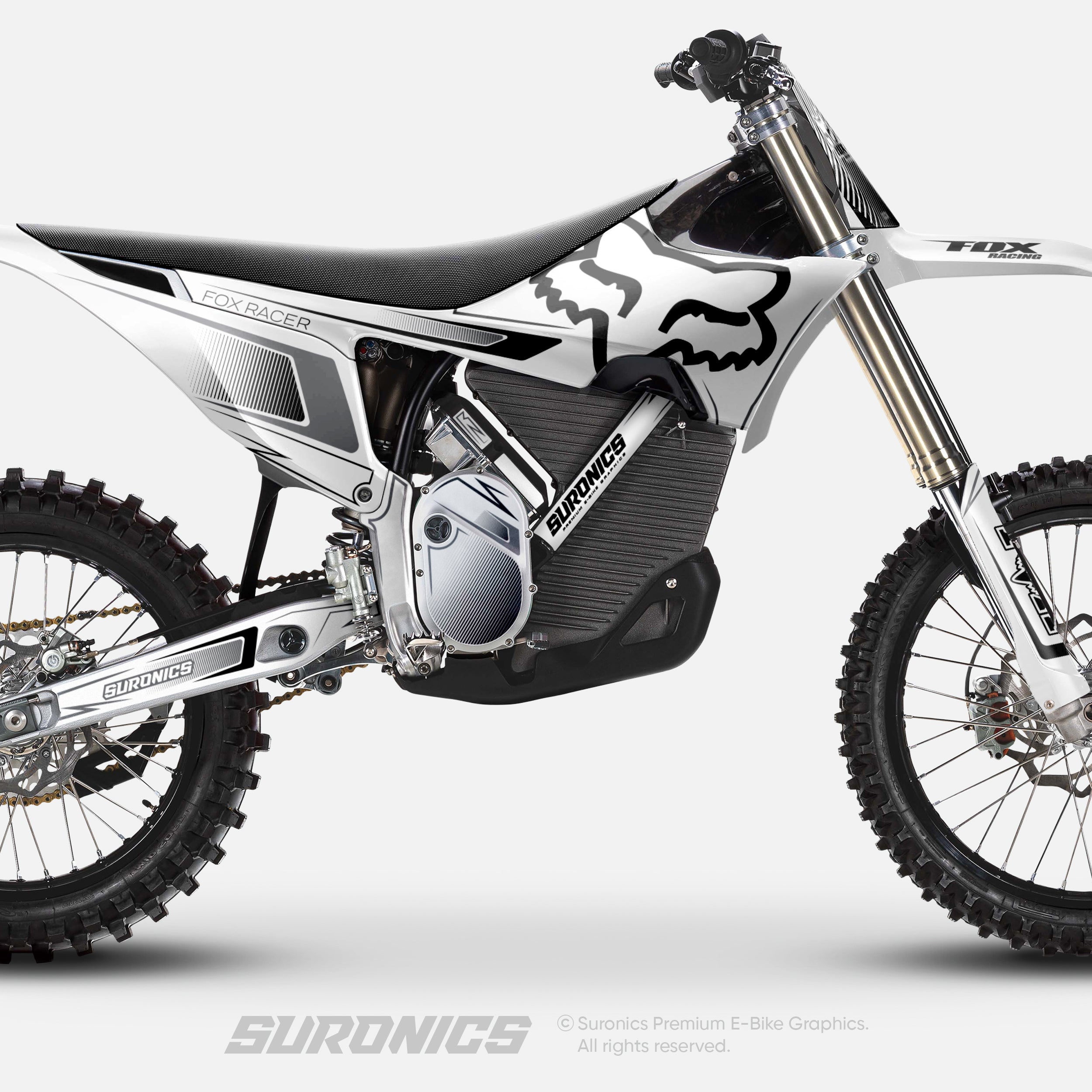 FOX RACER WHITE BLACK Stark Varg Graphics kit