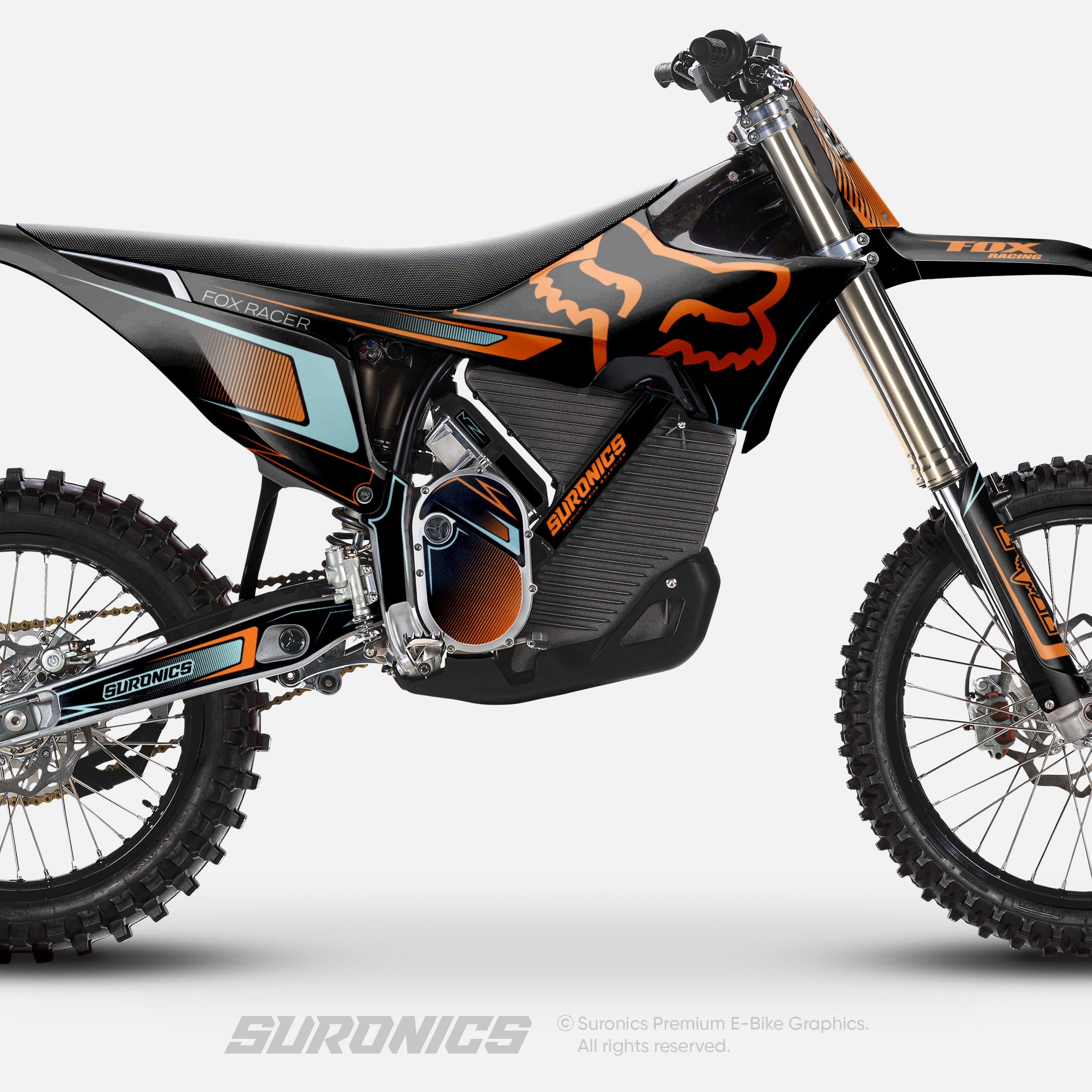 FOX RACER BLACK ORANGE Stark Varg Graphics kit