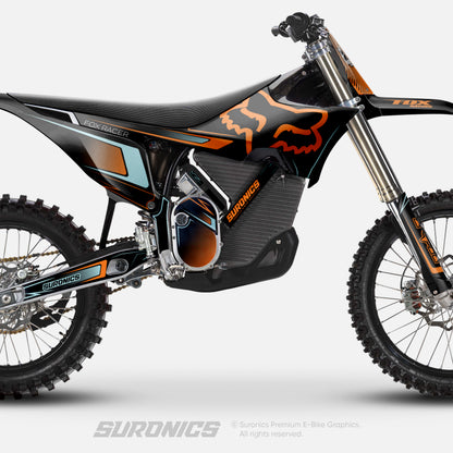 FOX RACER BLACK ORANGE Stark Varg Graphics kit