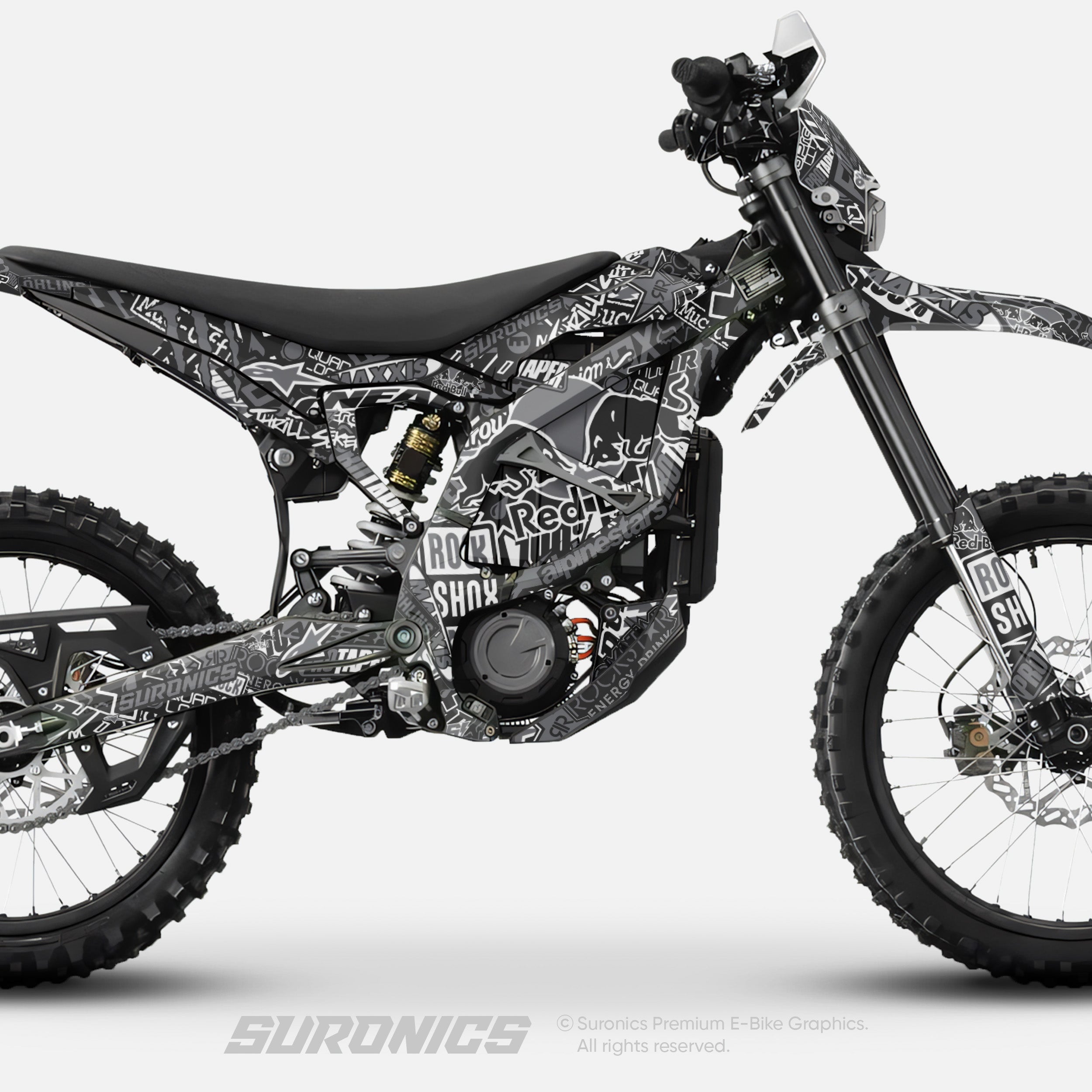 STICKY BLACK GREY Surron Ultra Bee Graphics kit