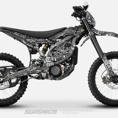 STICKY BLACK GREY Surron Ultra Bee Graphics kit