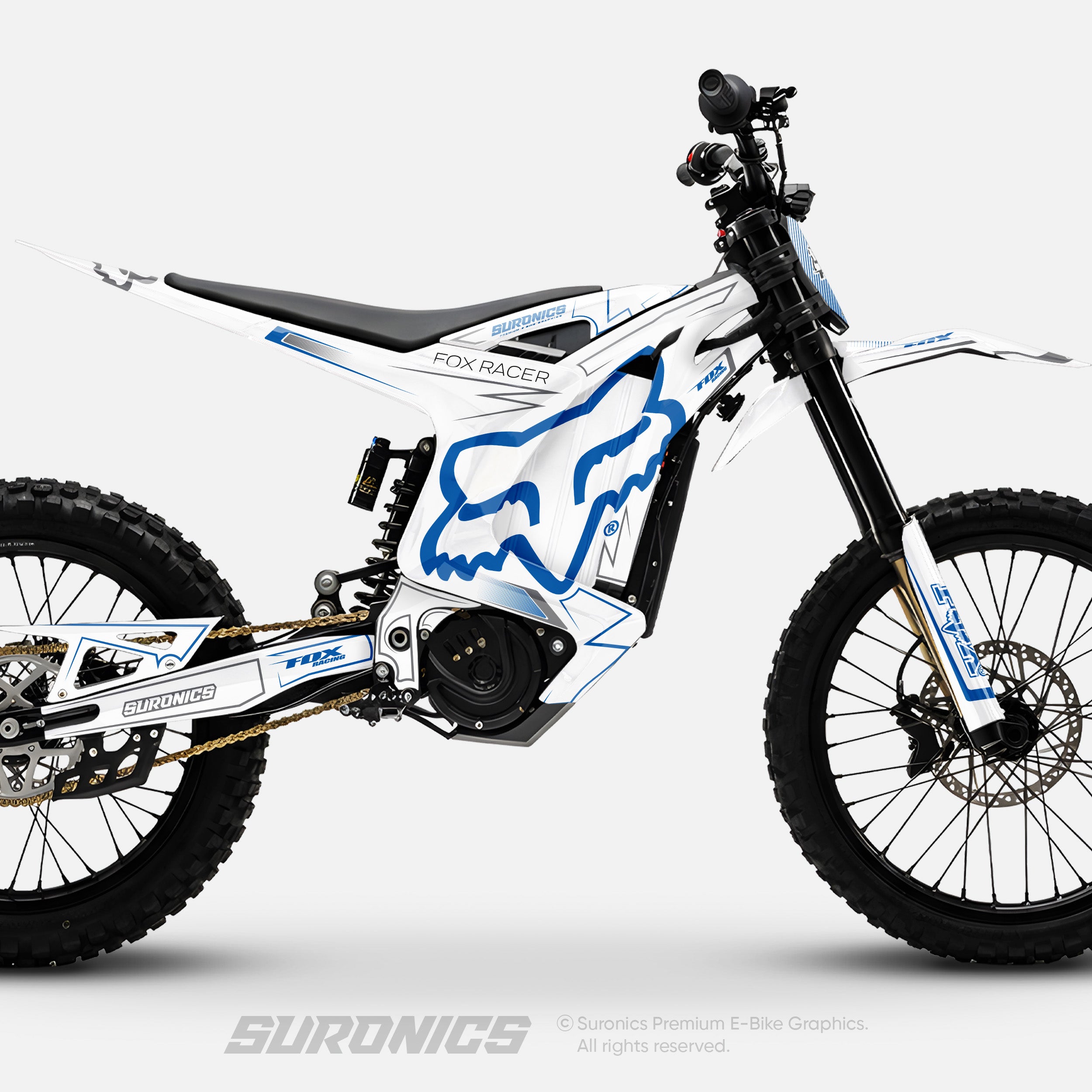 FOX RACER WHITE BLUE Arctic Leopard XE Graphics kit