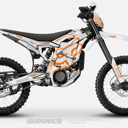FOX RACER WHITE ORANGE Surron Ultra Bee Graphics kit