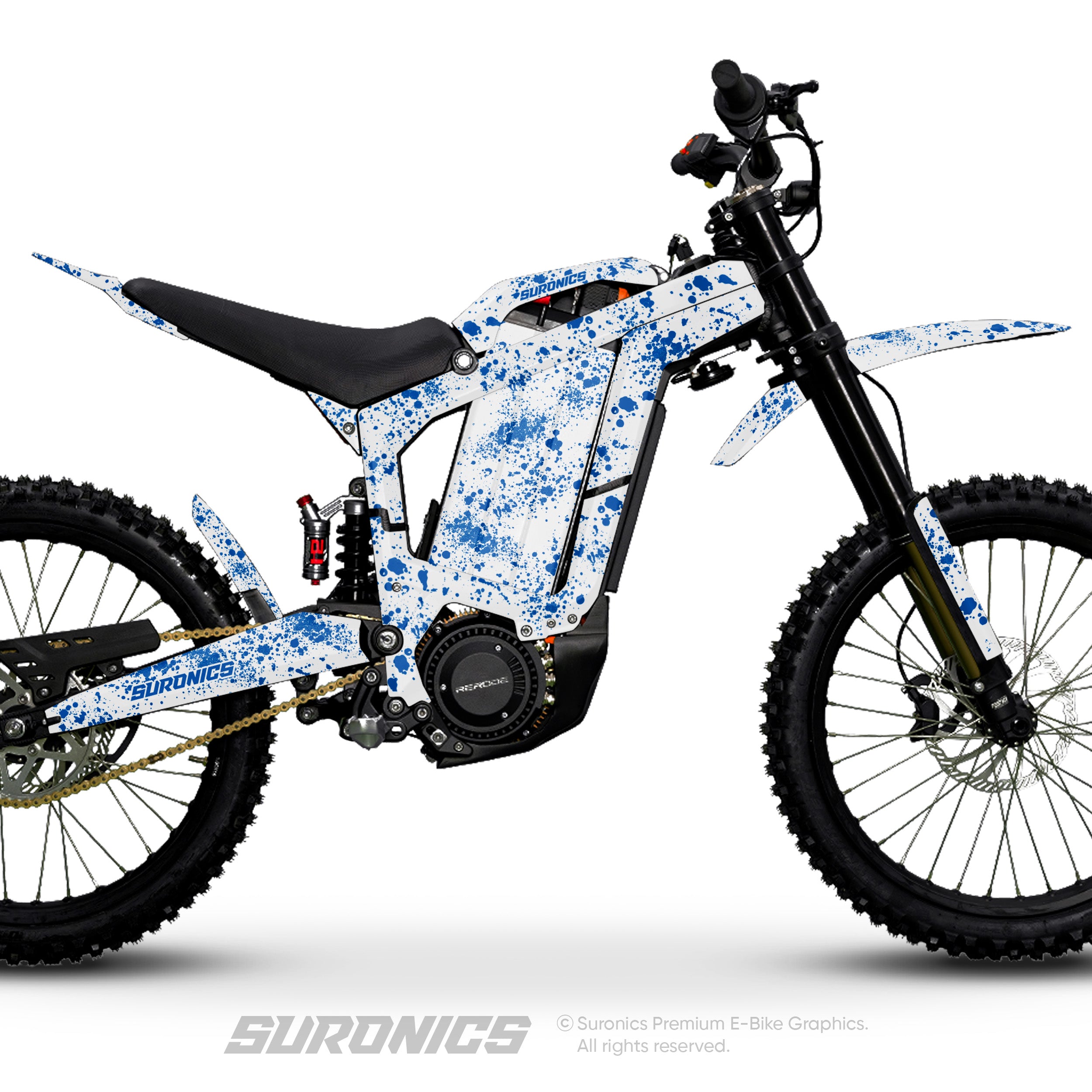 SPLATTER WHITE BLUE Rerode R1 Graphics kit – Suronics