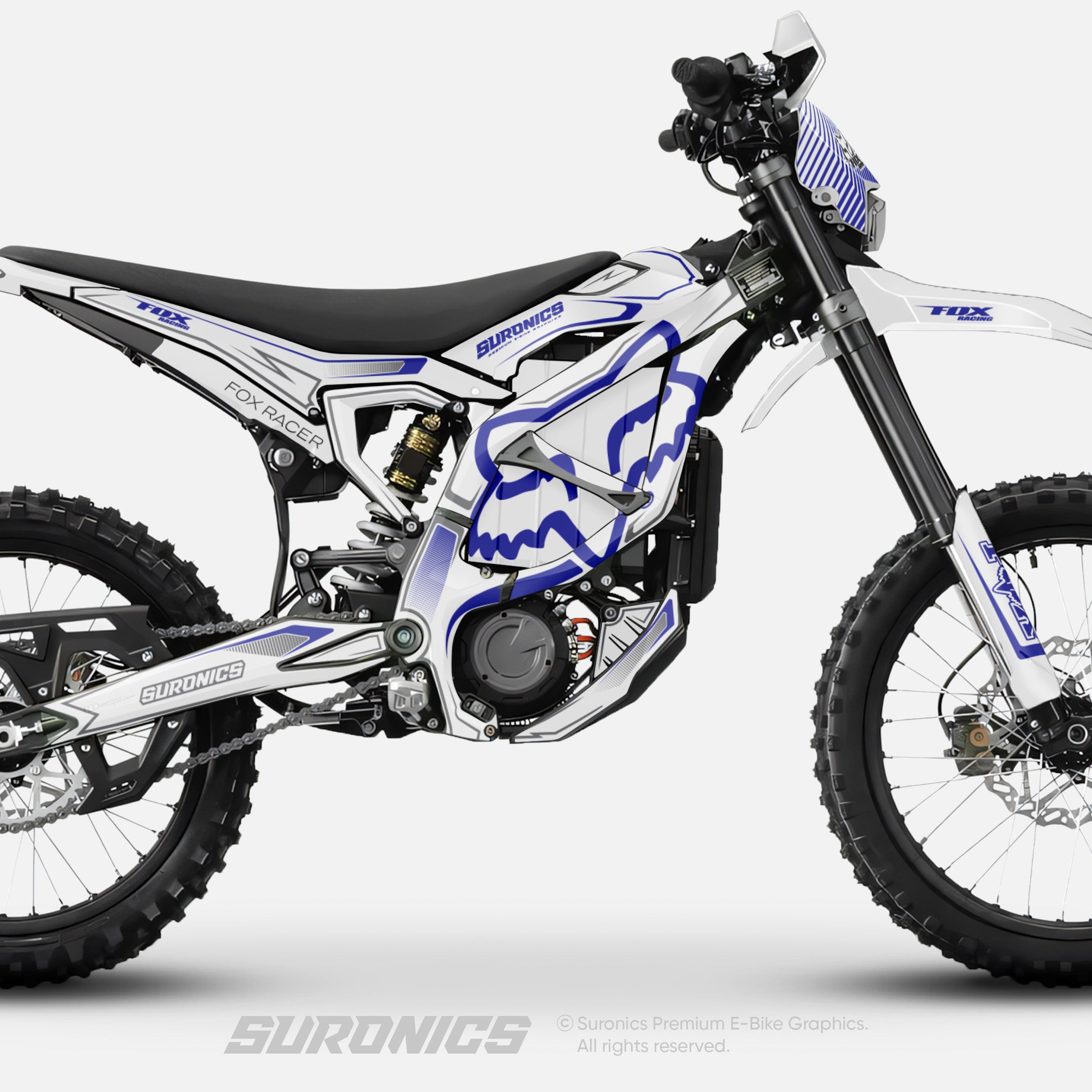 FOX RACER WHITE BLAUER Surron Ultra Bee Graphics kit