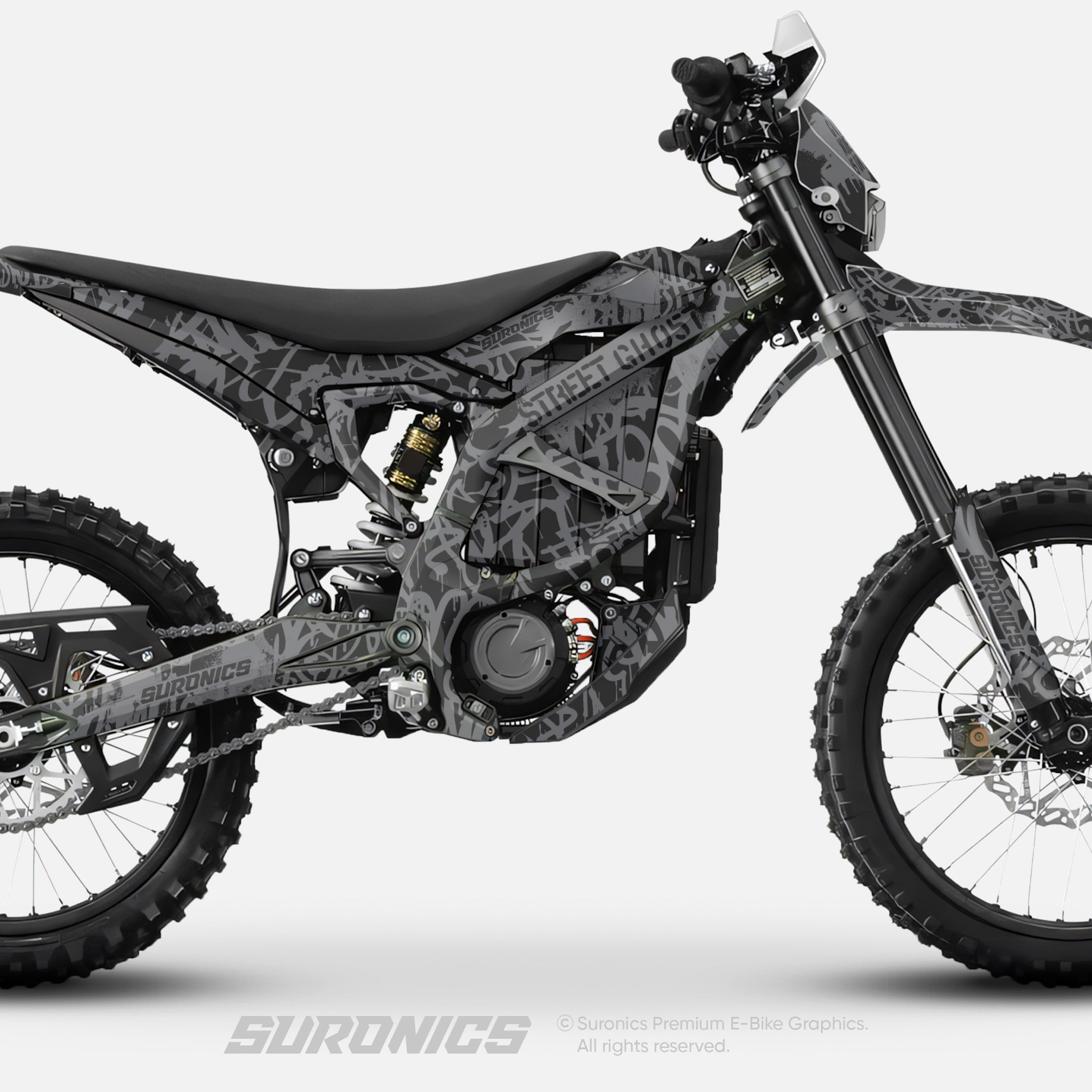 STREET GHOST BLACK GREY Surron Ultra Bee Graphics kit