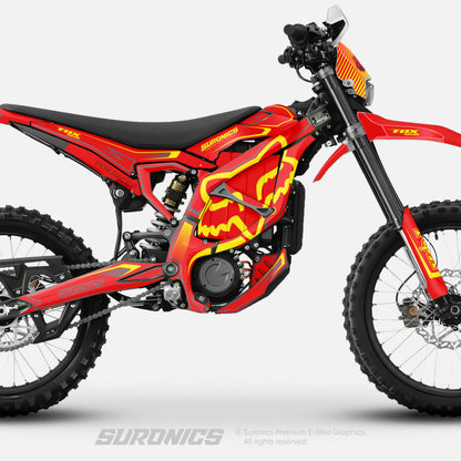 FOX RACER RED YELLOW Surron Ultra Bee Graphics kit