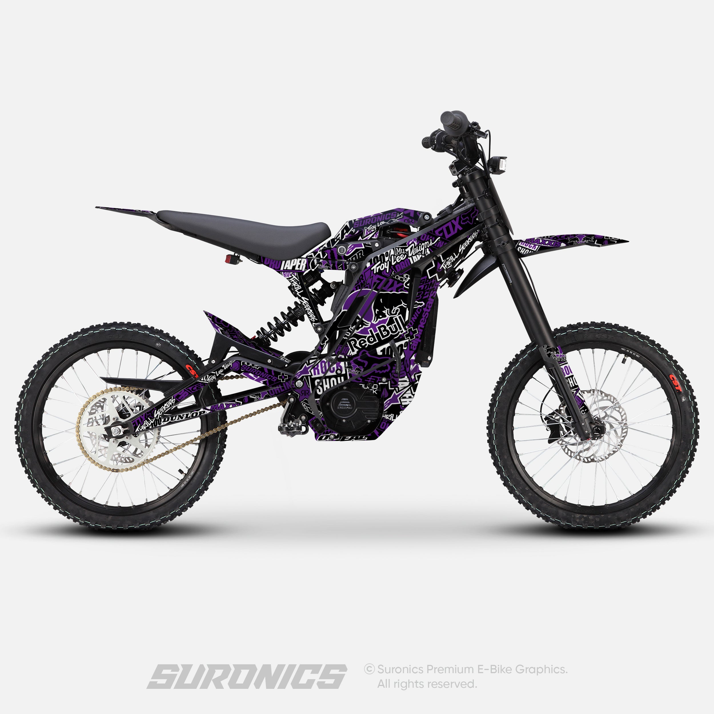 STICKY BLACK PURPLE Eride Pro SS SR Graphics kit