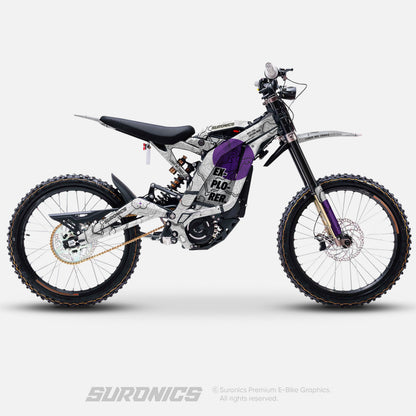 EXPLORER WHITE PURPLE Surron Light Bee Graphics kit