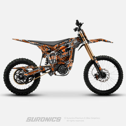 STICKY BLACK ORANGE Talaria Komodo Graphics kit