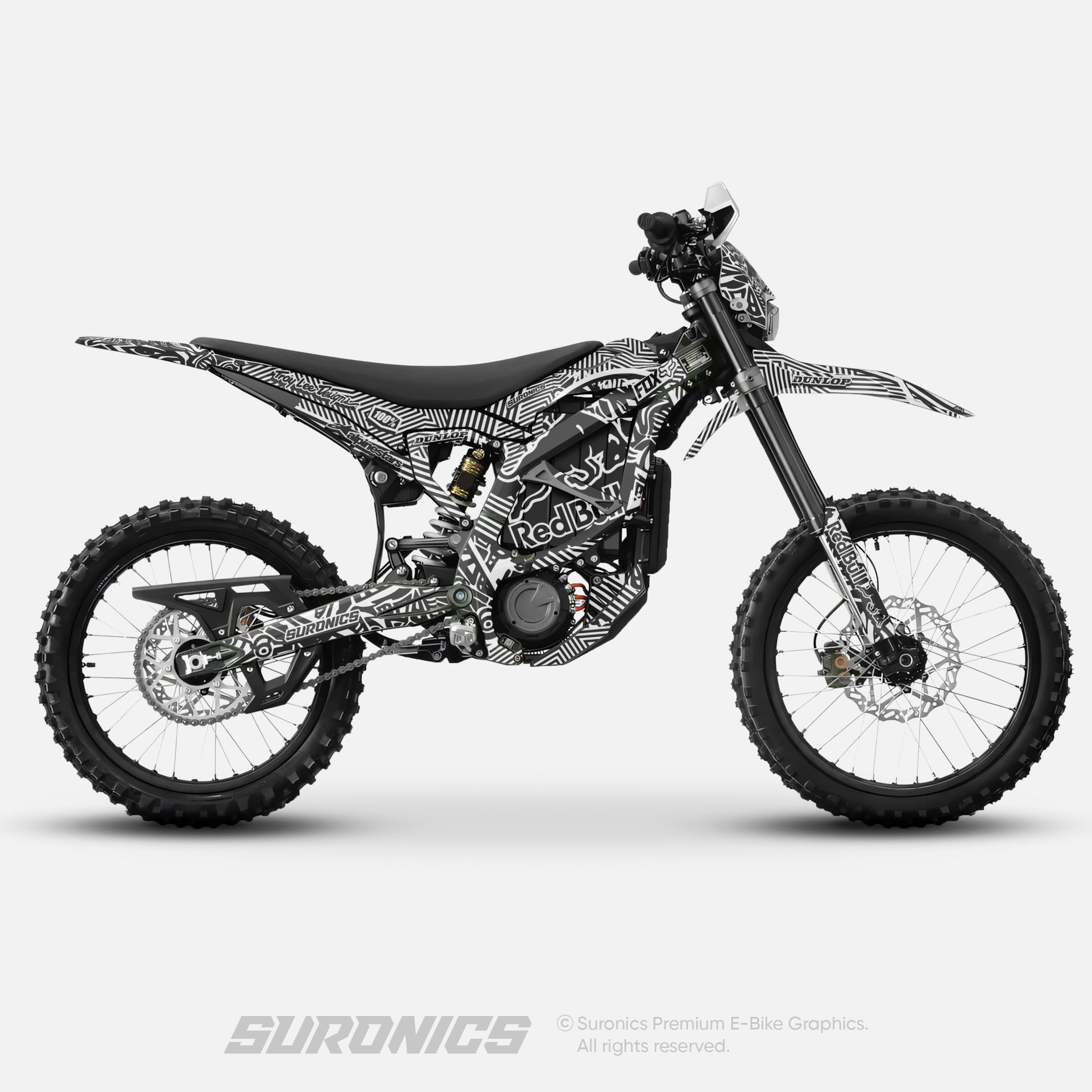 RACE ART BLACK WHITE Surron Ultra Bee Graphics kit