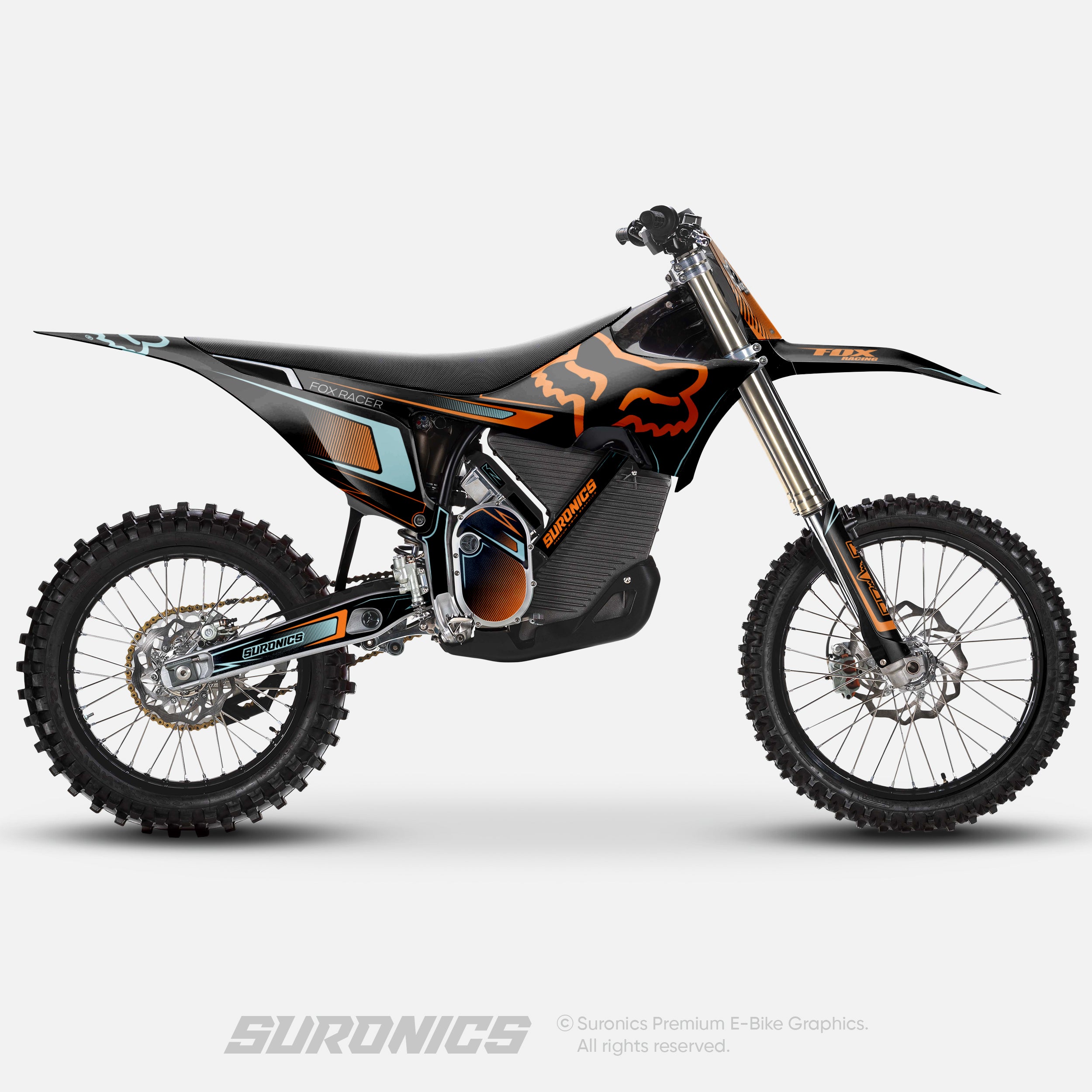 FOX RACER BLACK ORANGE Stark Varg Graphics kit