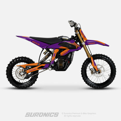 HALF PURPLE ORANGE Surron Hyper Bee Graphics kit