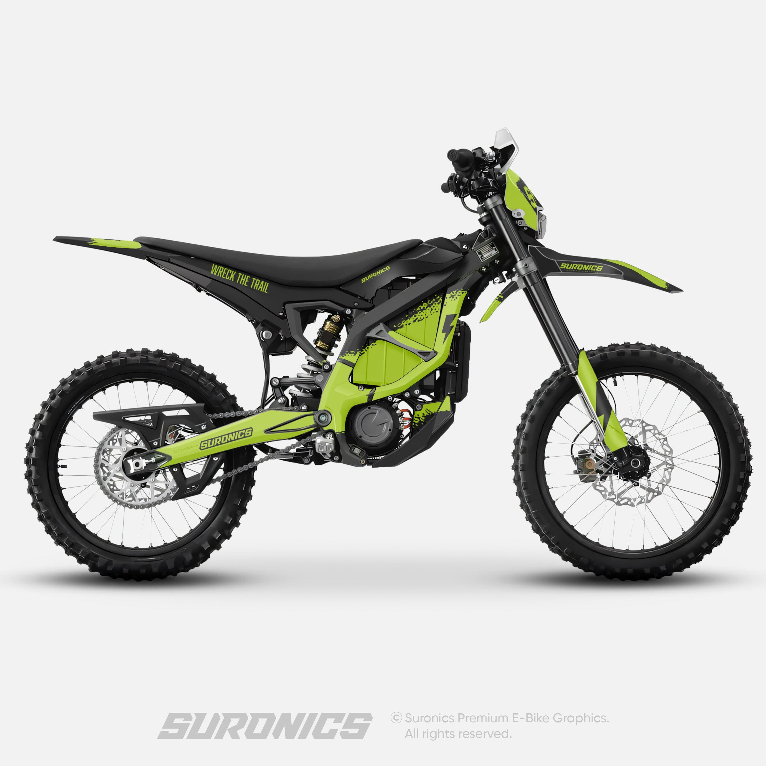 HALF BLACK GREEN Surron Ultra Bee Graphics kit