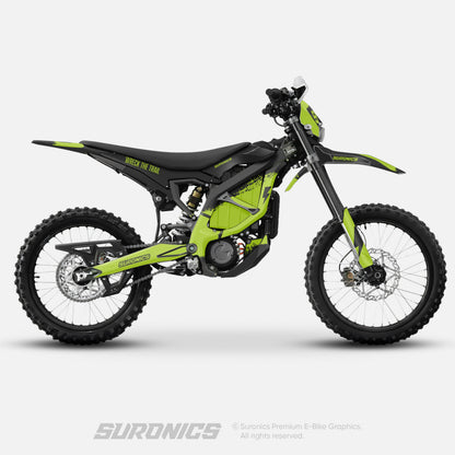 HALF BLACK GREEN Surron Ultra Bee Graphics kit
