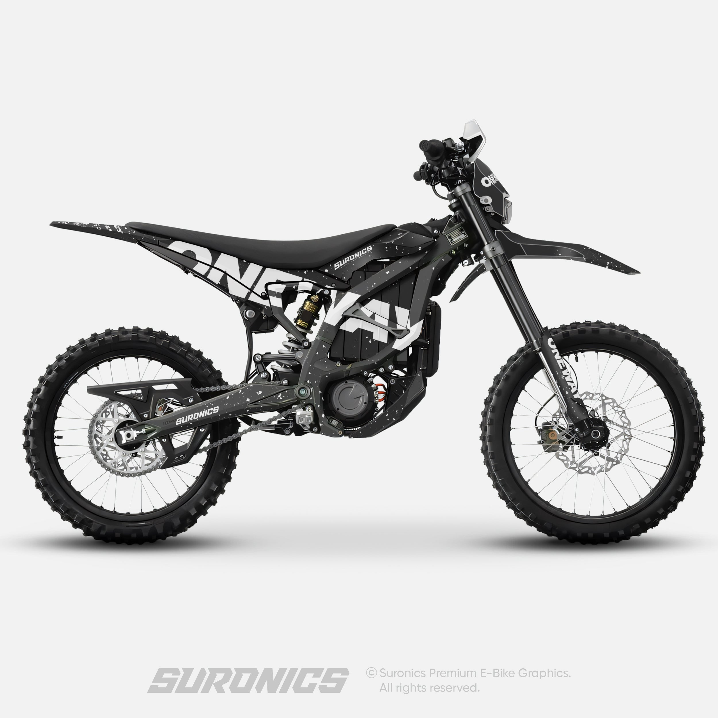 ONEWAY BLACK WHITE Surron Ultra Bee Graphics kit