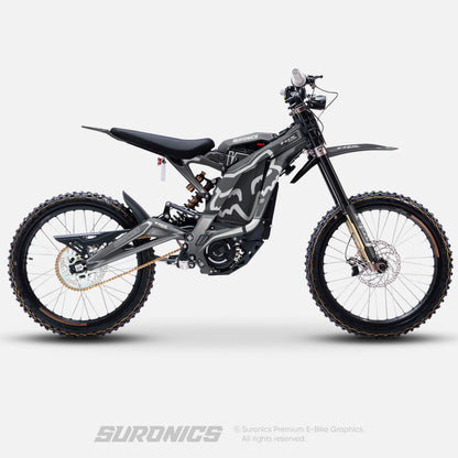 FOX RACER GREY WHITE Surron Light Bee Graphics kit
