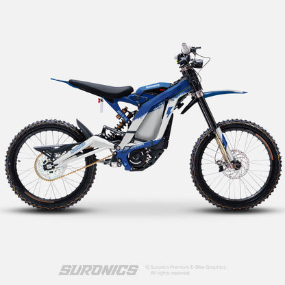 HALF WHITE BLUE Surron Light Bee Graphics kit