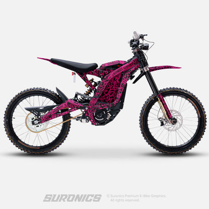 STREET GHOST BLACK MAGENTA Surron Light Bee Graphics kit