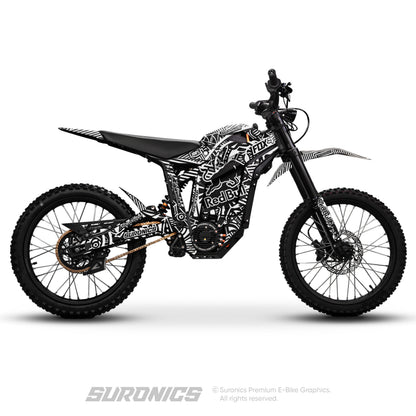 RACE ART BLACK WHITE Talaria Sting MX5 PRO Graphics kit