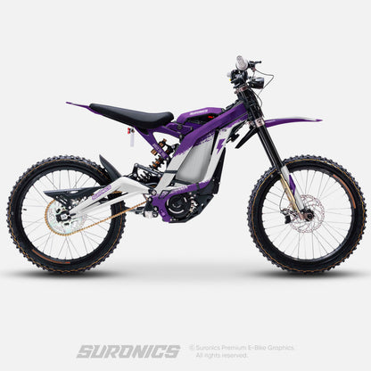 HALF WHITE PURPLE Surron Light Bee Graphics kit
