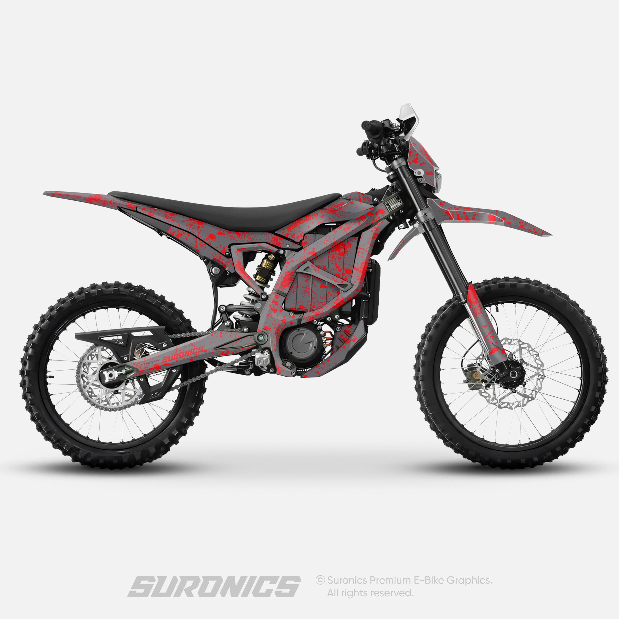 SPLATTER GREY RED Surron Ultra Bee Graphics kit