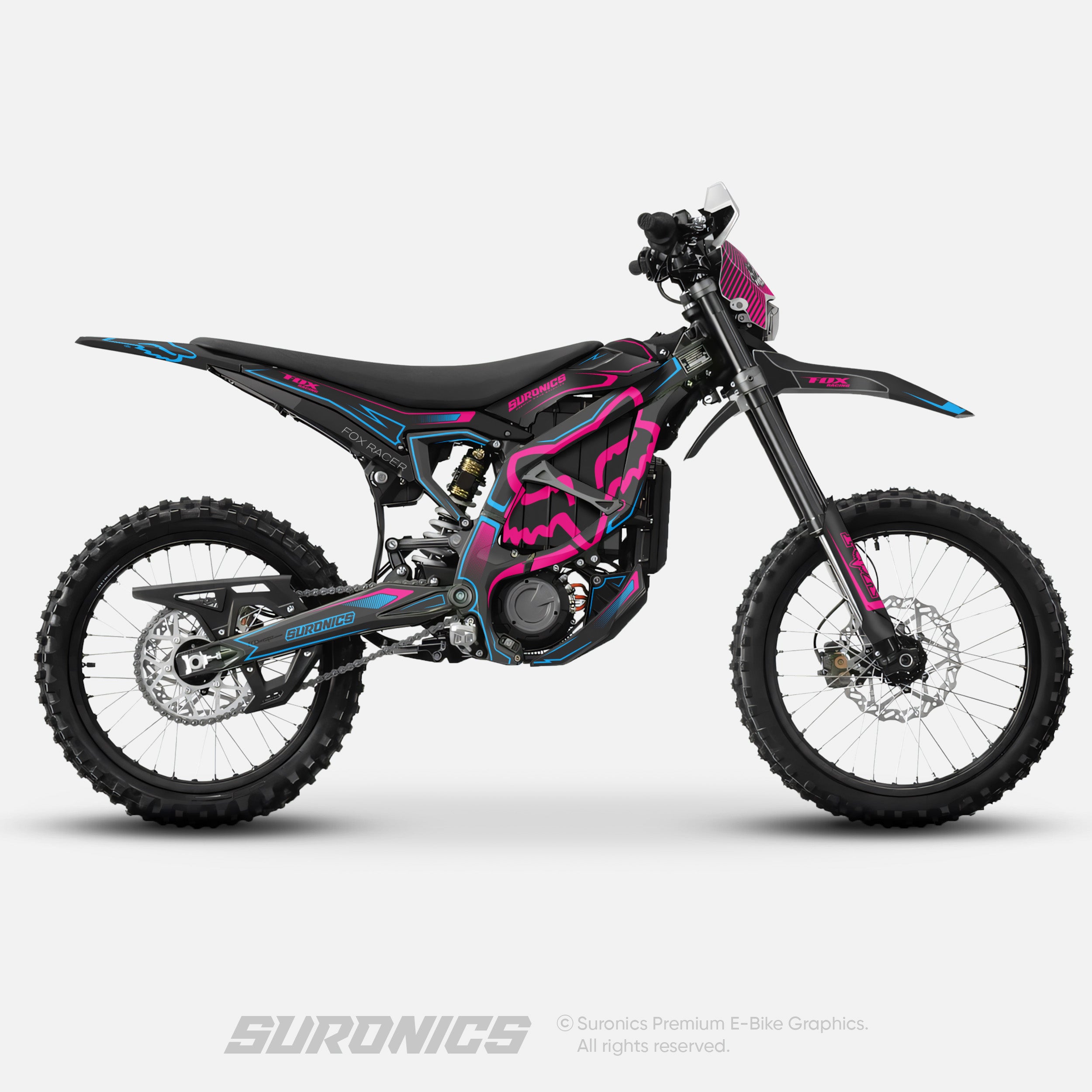 FOX RACER BLACK MAGENTA Surron Ultra Bee Graphics kit