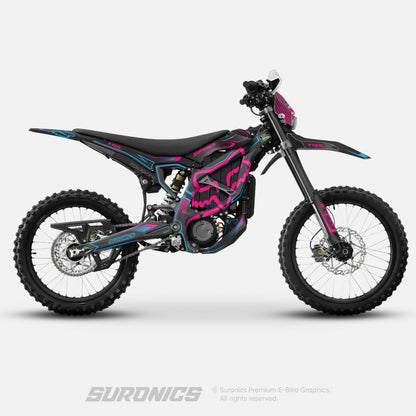 FOX RACER BLACK MAGENTA Surron Ultra Bee Graphics kit