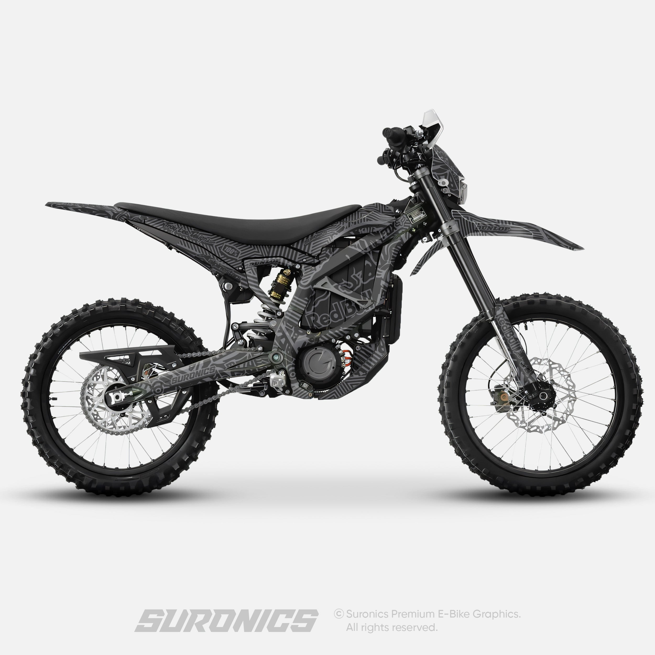 RACE ART BLACK GREY Surron Ultra Bee Graphics kit