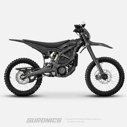 RACE ART BLACK GREY Surron Ultra Bee Graphics kit