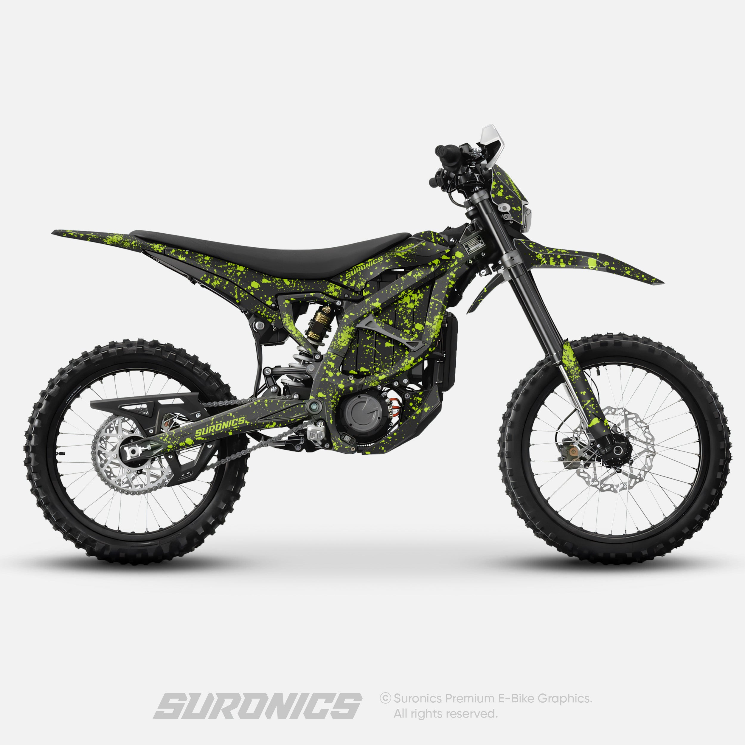SPLATTER BLACK GREEN Surron Ultra Bee Graphics kit