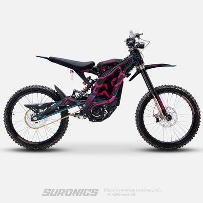 FOX RACER BLACK MAGENTA Surron Light Bee Graphics kit