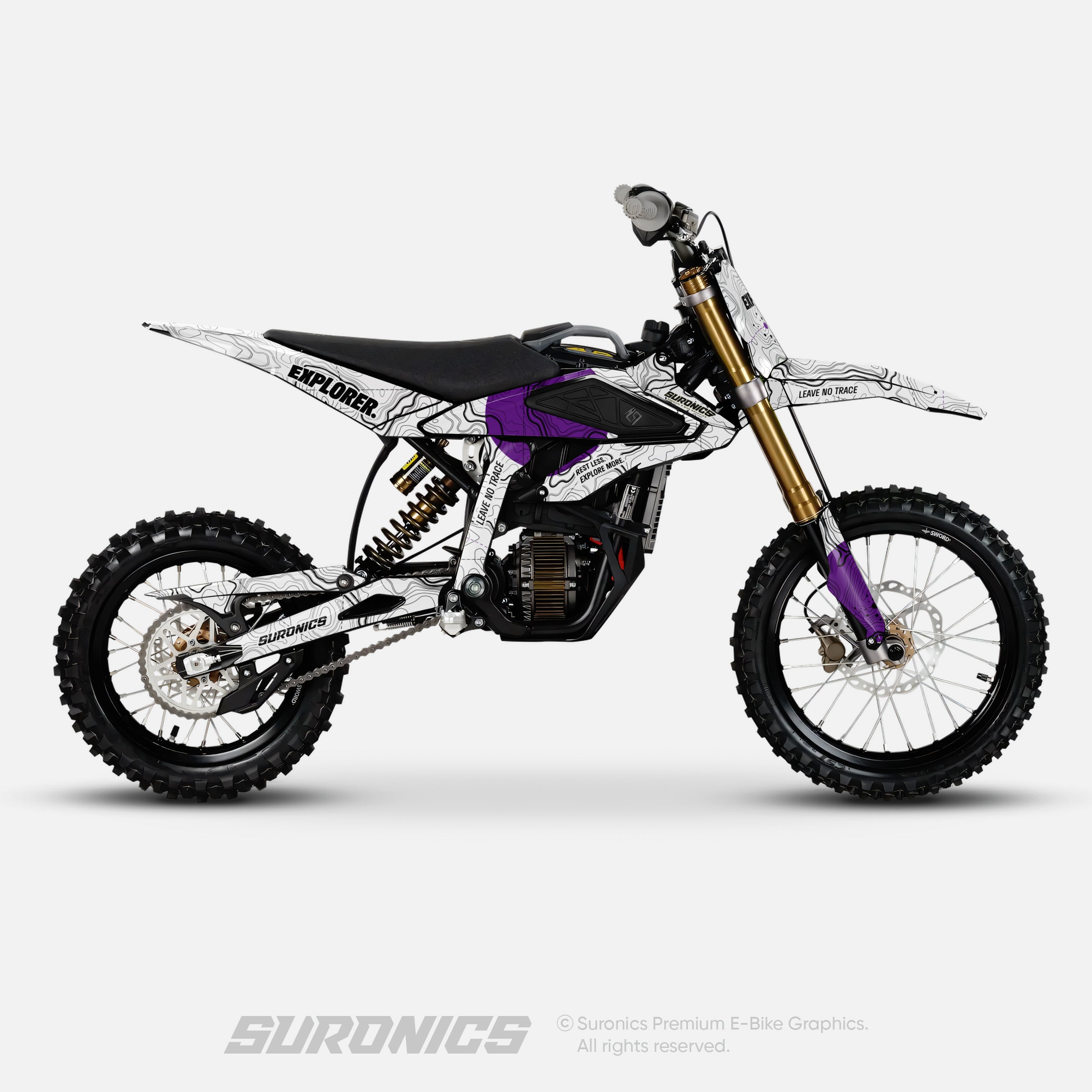 EXPLORER WHITE PURPLE Surron Hyper Bee Graphics kit