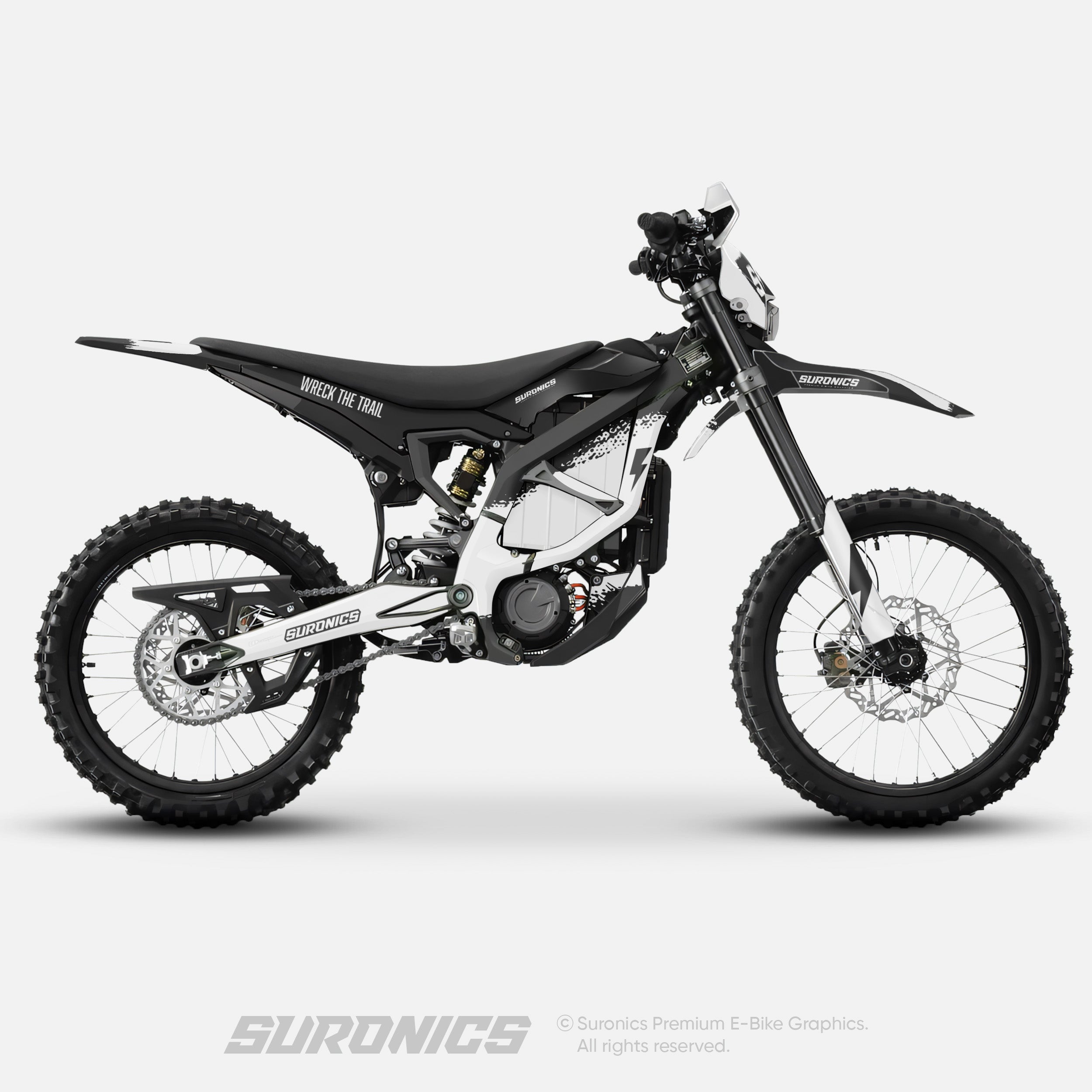 HALF BLACK WHITE Surron Ultra Bee Graphics kit