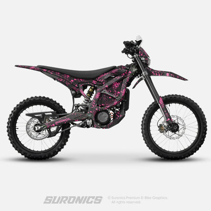 SPLATTER BLACK PINK Surron Ultra Bee Graphics kit