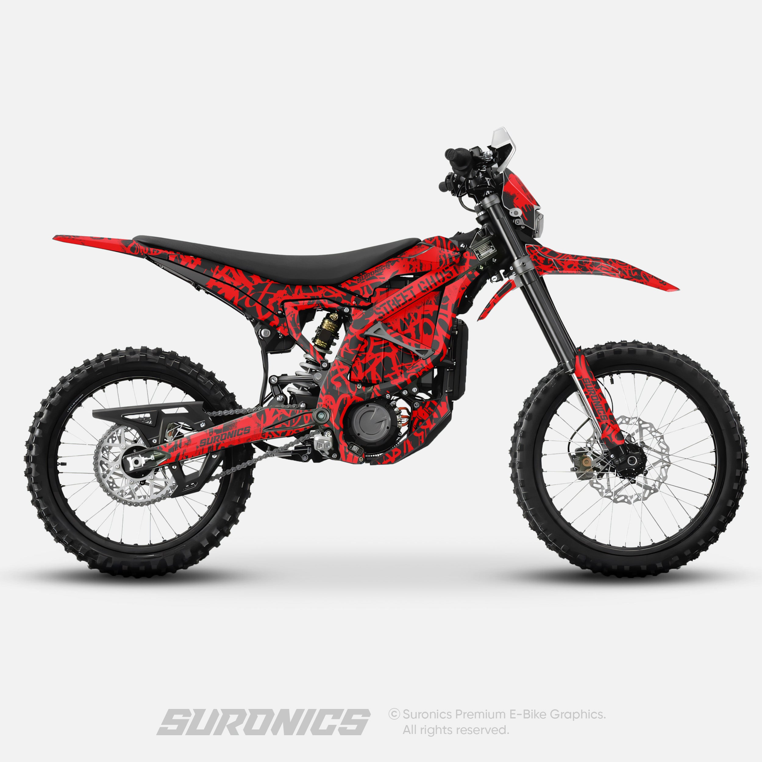 STREET GHOST BLACK RED Surron Ultra Bee Graphics kit