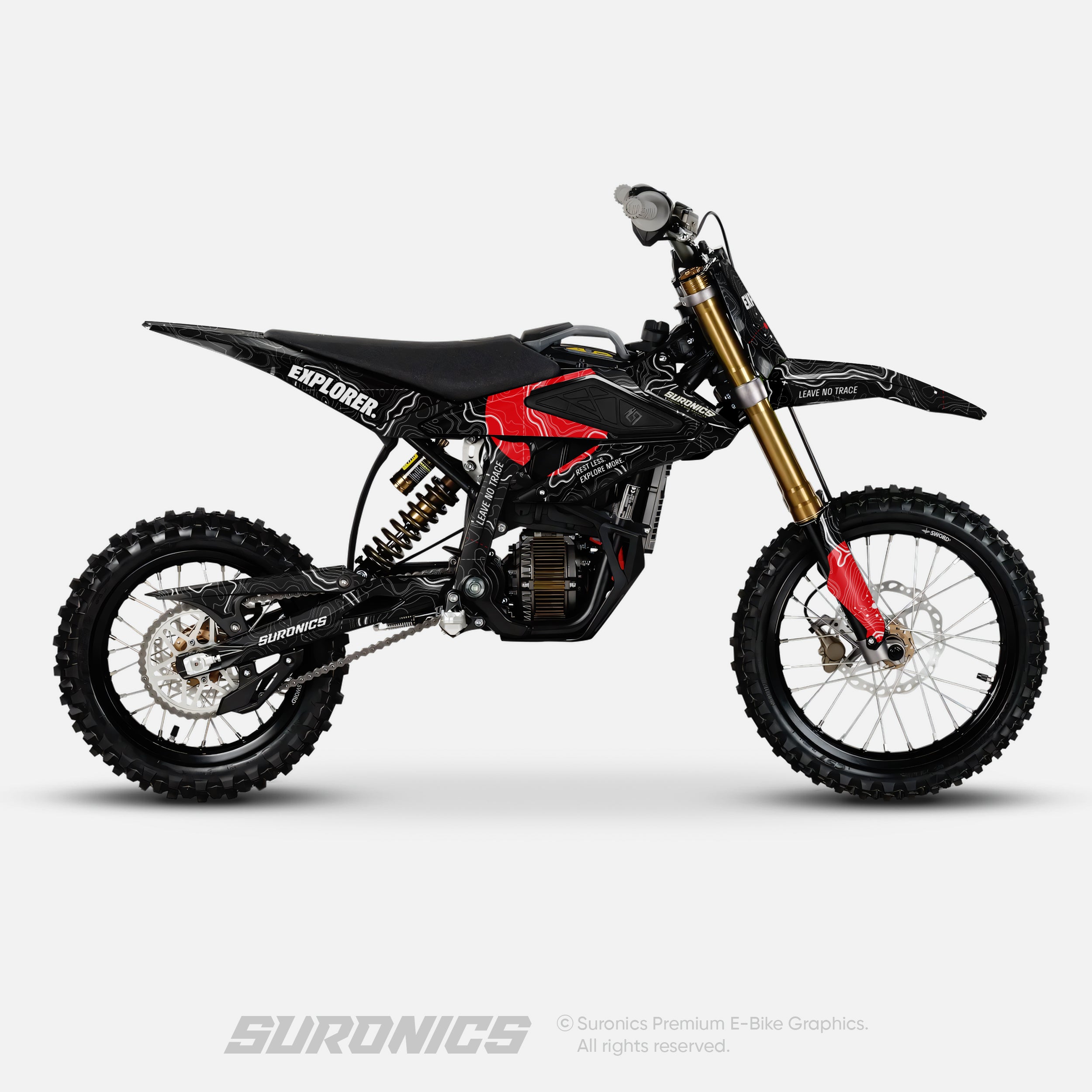 EXPLORER BLACK RED Surron Hyper Bee Graphics kit