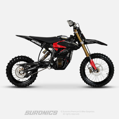 EXPLORER BLACK RED Surron Hyper Bee Graphics kit
