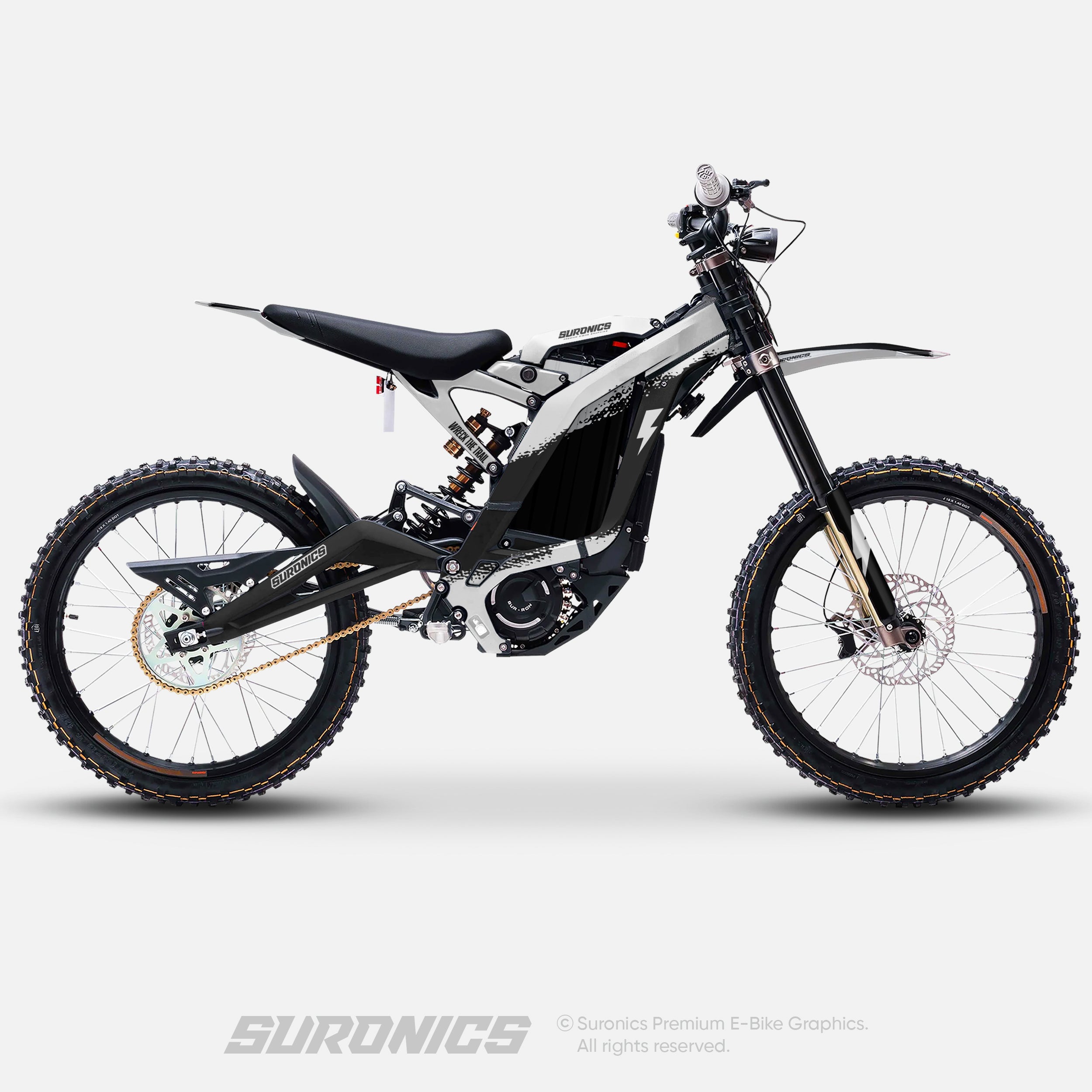 HALF BLACK WHITE Surron Light Bee Graphics kit