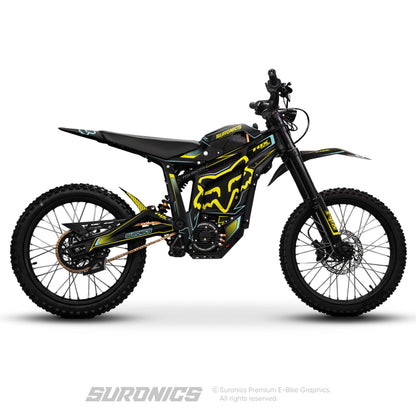 FOX RACER BLACK YELLOW Talaria Sting MX5 PRO Graphics kit