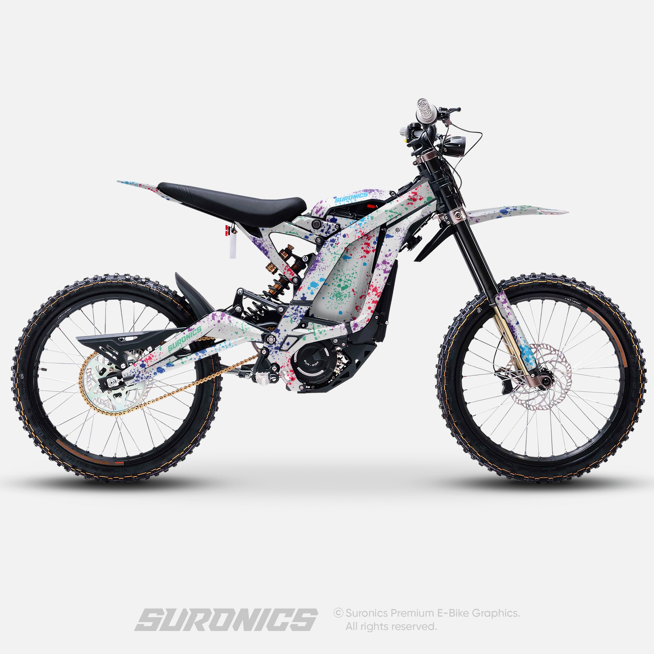 SPLATTER WHITE MULTICOLOR Surron Light Bee Graphics kit