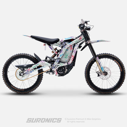 SPLATTER WHITE MULTICOLOR Surron Light Bee Graphics kit