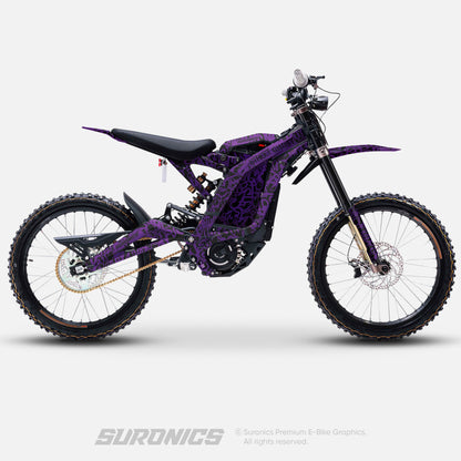STREET GHOST BLACK PURPLE Surron Light Bee Graphics kit