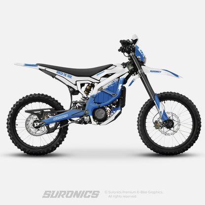 HALF WHITE BLUE Surron Ultra Bee Graphics kit