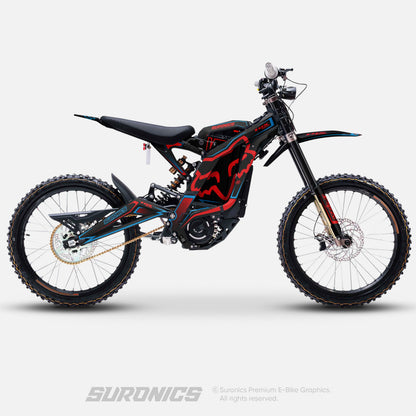 FOX RACER BLACK RED Surron Light Bee Graphics kit