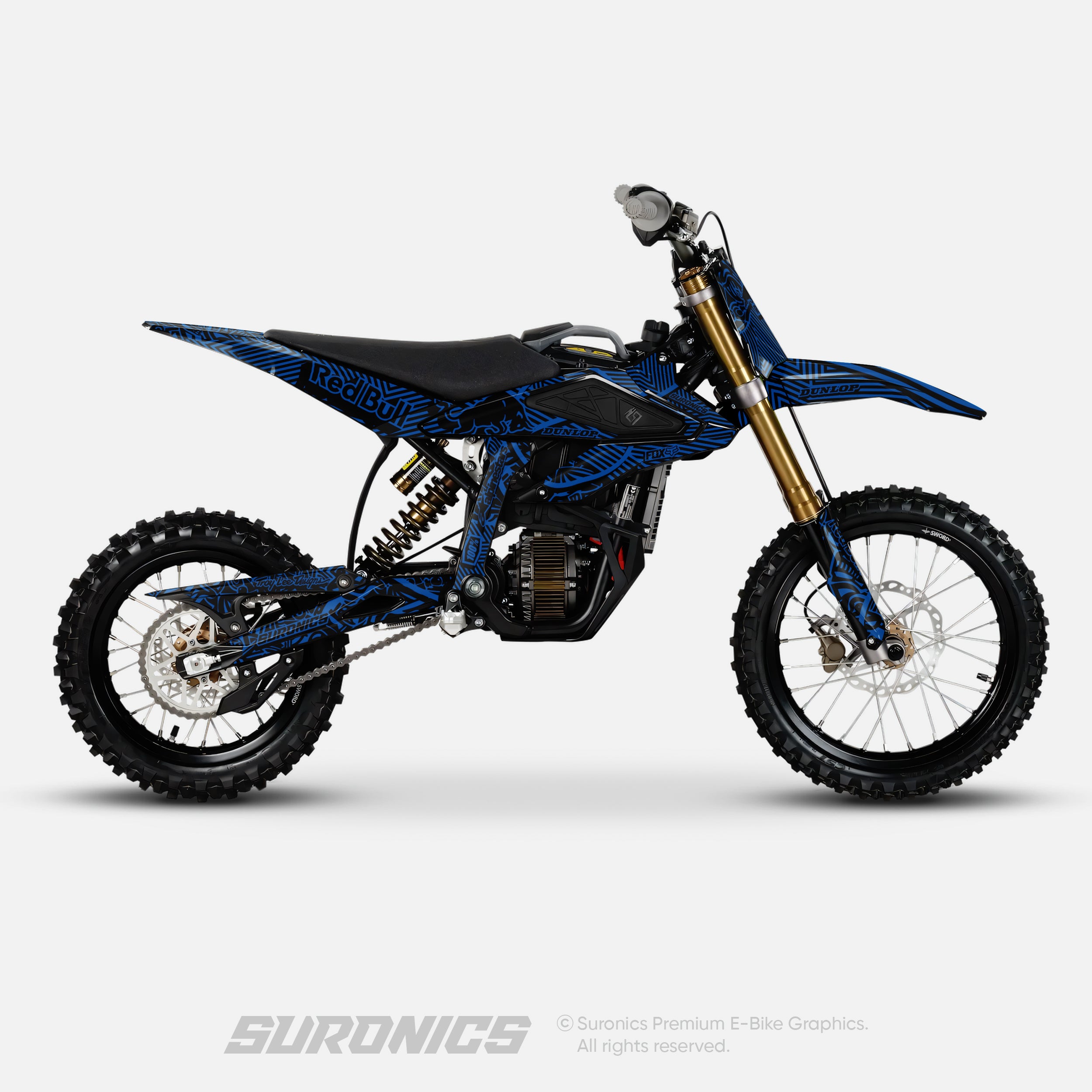 RACE ART BLACK BLUE Surron Hyper Bee Graphics kit